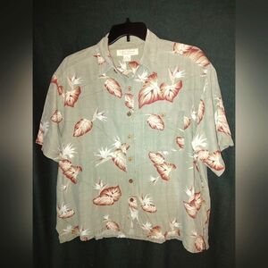 Island Republic XXL Silk Cotton Button Down Pre-owned Hawaiian Floral Vacation